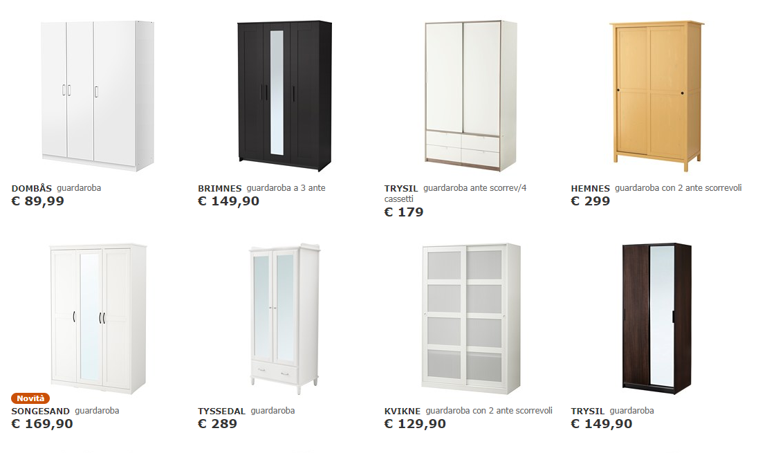 ux lista prodotti ecommerce Ikea