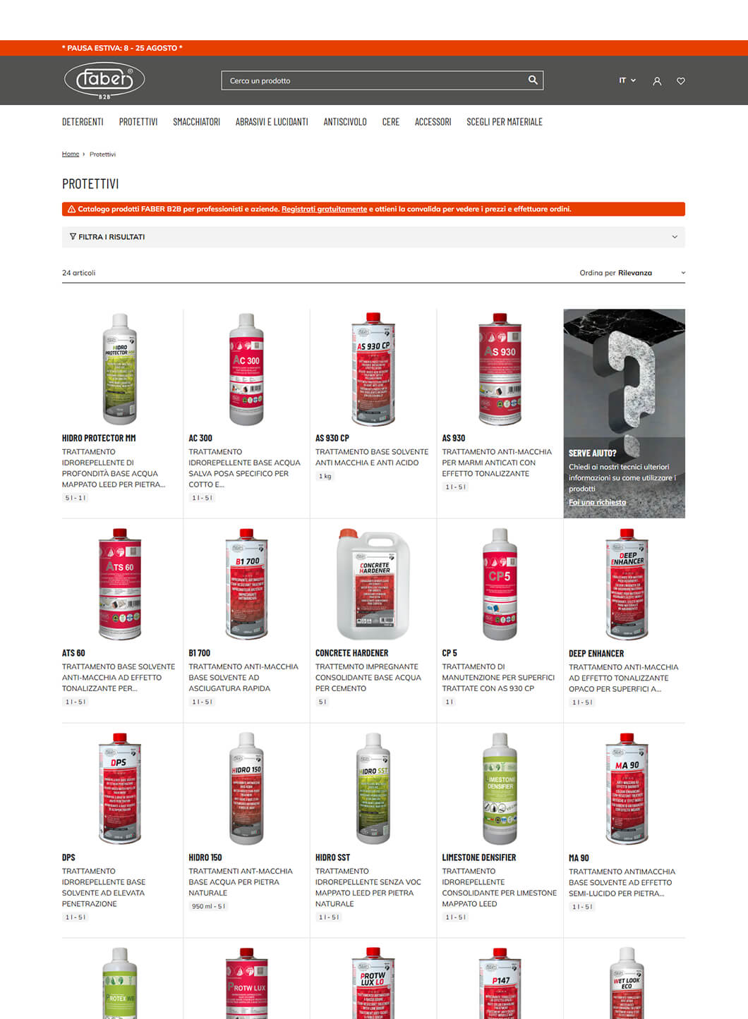 Faber Chimica listing Dopo