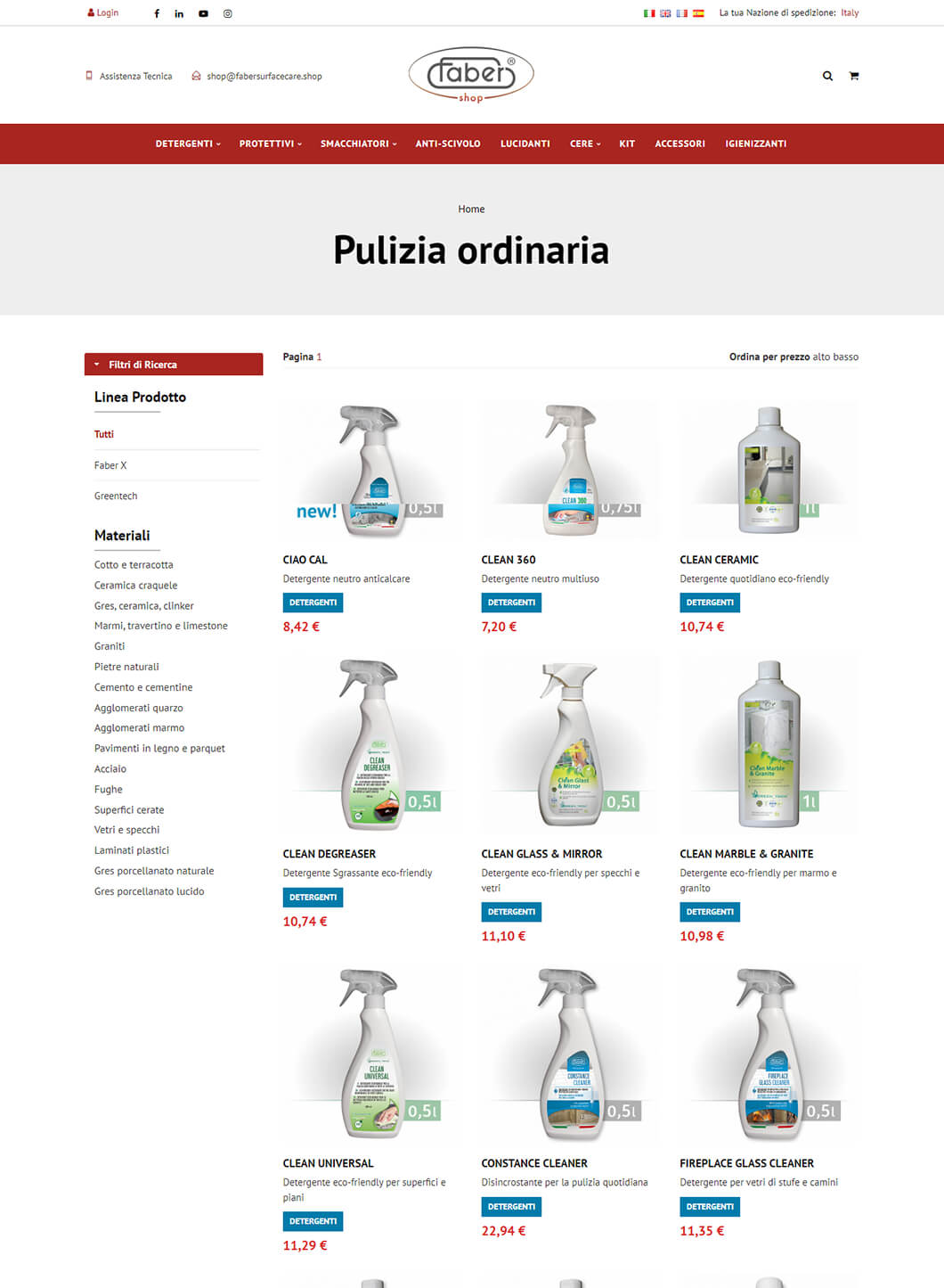 Faber Chimica listing Prima