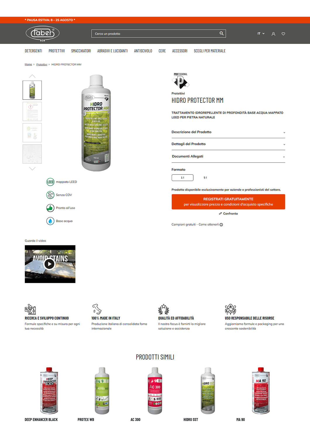 Faber Chimica product Dopo