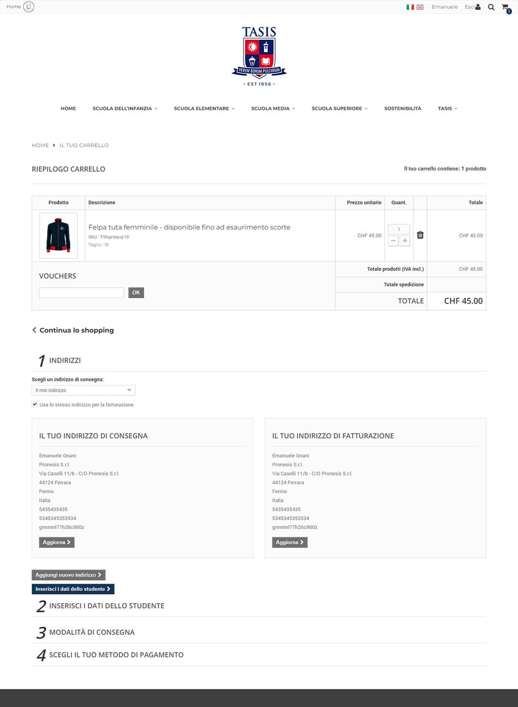 Unique Uniforms cart Prima